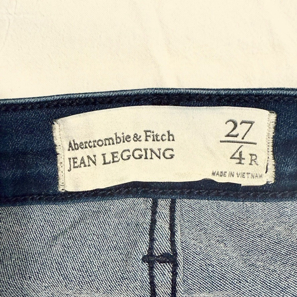 Abercrombie & Fitch Jean Legging Size 27 / 4R Dark Wash Mid-Rise Skinny Stretch - Picture 5 of 11